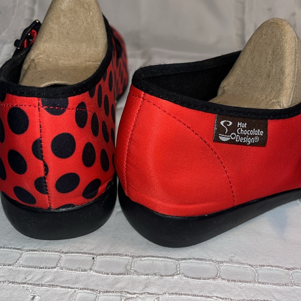 Red Mary Jane Flats with Ladybug Accent - Women Shoes Flats & Loafers - Picture 4 of 11